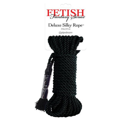 Deluxe Silky Rope - Fetish Fantasy Series Bondage Restraint Toy (Model: FFS-DR-001) - Unisex - For Sensual Shibari-Style Pleasure - Seductive Black