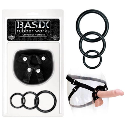 Basix Rubber Works Universal Harness - Versatile Strap-On Play for Couples - Model X123 - Unisex - Multi-Pleasure - Black