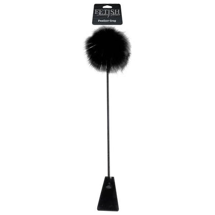 Fetish Fantasy Series Limited Edition Feather Crop - Faux Feathers and Patent Vinyl - BDSM Toy for Dominant Partners - Model FPC-001 - Unisex - Pleasure for Sensual Spanking - Black - Adult Naughty Store