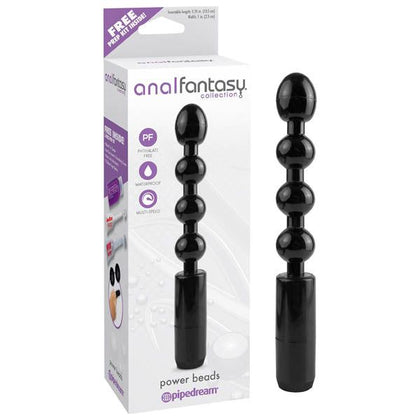 Introducing the Sensuelle Power Beads - Model SB-100: The Ultimate Pleasure Experience for Anal Play in Sultry Black