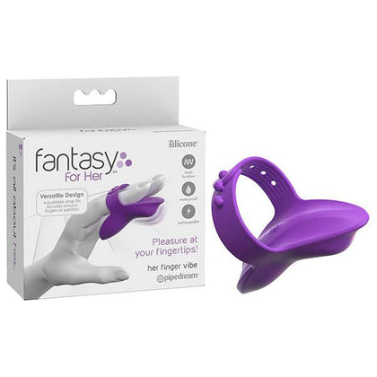 Introducing the SensuaTouch Fantasy For Her Finger Vibe - Model FT-3000: A Luxurious Silicone Vibrating Massager for Women, Designed for Intimate Pleasure in a Sultry Shade of Seductive Black - Adult Naughty Store