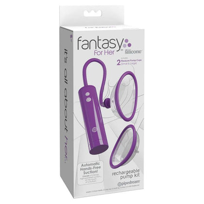Fantasy For Her Rechargeable Pump Kit - Intimate Sensation Enhancer for Women - Model FHRPK-001 - Clitoral and Vulva Stimulation - Transparent Pink