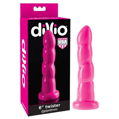 Pipedream Dillio 6'' Twister Silicone Dildo - Model 6DT-001 - Unisex G-Spot and Prostate Pleasure - Jet Black