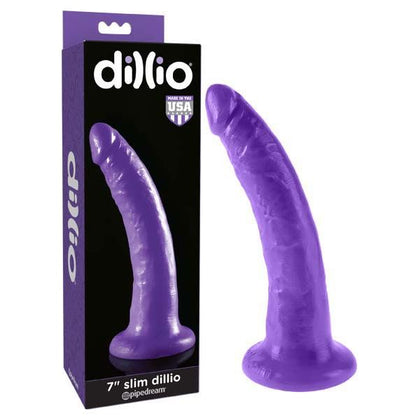 Pipedream Dillio 7'' Slim Silicone Dildo - Model DLS-7 - For All Genders - Intense Pleasure - Vibrant Colors Available