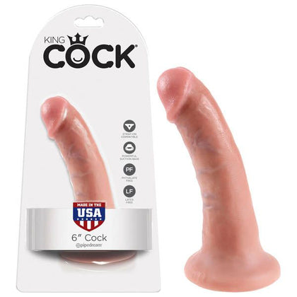 King Cock 6'' Realistic Dildo - Model KC-6R, Lifelike Pleasure for All Genders, Intense Stimulation, Beige - Adult Naughty Store