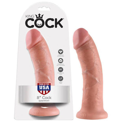 King Cock 8'' Realistic Dildo - Model KC-8RD - Male Pleasure - Lifelike Texture - Beige - Adult Naughty Store