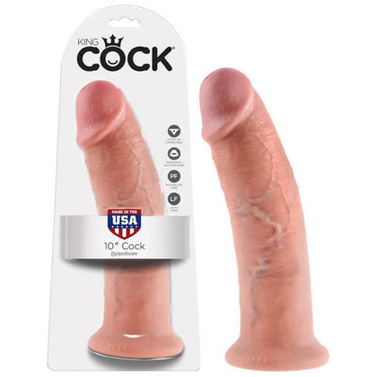 King Cock 10'' Realistic Suction Cup Dildo - Model KC-10RSCD - Unisex Pleasure Toy for Deep Satisfaction - Flesh - Adult Naughty Store