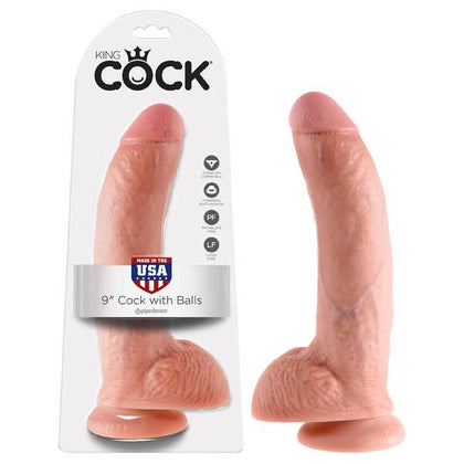 King Cock 9'' Realistic Dildo with Suction Cup Base - Model KC-9S, Lifelike Pleasure for All Genders - Skin Tones Available