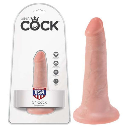 King Cock 5'' Realistic Dildo - Model KCD-5 - Unisex Pleasure Toy for Intense Stimulation - Flesh - Adult Naughty Store