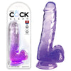 King Cock Clear Purple 15.2cm Realistic Dildo Model Clear Purple 6'' - Women's Sensual Pleasure Dong - Adult Naughty Store