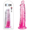 King Cock Clear 8'' Pink Translucent Dildo - Model KC-8P - For All Genders - Intense Pleasure Experience - Adult Naughty Store