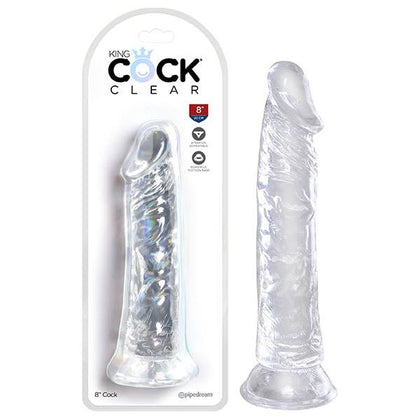 King Cock Clear 8'' Realistic Dildo - Model KCC-8R - Unisex Pleasure Toy for Intimate Delights - Transparent