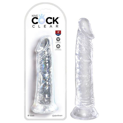 King Cock Clear 8'' Realistic Dildo - Model KCC-8R - Unisex Pleasure Toy for Intimate Delights - Transparent - Adult Naughty Store