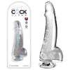 Introducing the King Cock Clear 7.5'' Suction Cup Realistic Dildo - Model Number KC-785, a Transparent Delight for Unparalleled Sensual Enjoyment for All Genders, Offering Visual and Physical - Adult Naughty Store