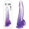 King Cock Clear 10'' Cock with Balls - Purple: The Ultimate Transparent Pleasure Delight - Adult Naughty Store