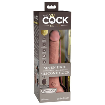 King Cock Elite 7'' Vibrating Dual Density Cock with Remote - The Majestic Pleasure Wand for Intense Sensations and Hands-Free Delights - Adult Naughty Store