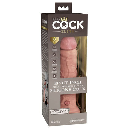 King Cock Elite 8'' Vibrating Dual Density Cock - Flesh - Adult Naughty Store