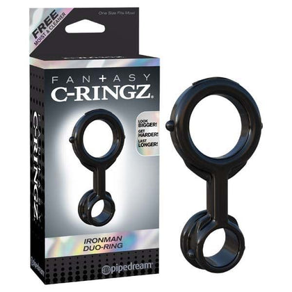 Introducing the Fantasy C-ringz Ironman Duo Ring: The Ultimate Male Enhancement Device for Unforgettable Pleasure in Black