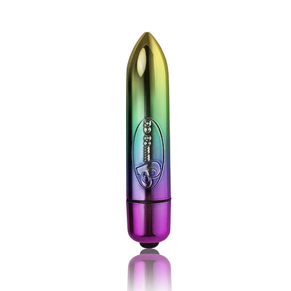Rocks Off Rainbow Bullet Vibrator RO-80mm Model 811041012866 Unisex Clitoral Stimulation Toy in Multi-Coloured Elegance