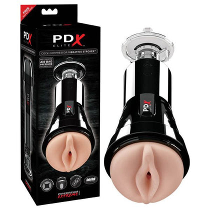 Introducing the PDX Elite Cock Compressor Vibrating Stroker: The Ultimate Pleasure Experience for Men!