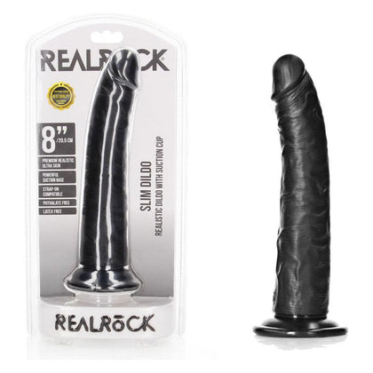 REALROCK Realistic Slim Dildo with Suction Cup - 20.5cm: The Ultimate Pleasure Experience for All Genders, Unleash Your Desires - Adult Naughty Store