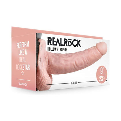 RealRock Hollow Strap-On with Balls - 23 cm Flesh - Ultimate Pleasure for All Genders and Mind-Blowing Intimacy Experience - Adult Naughty Store