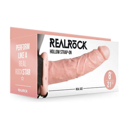 RealRock Hollow Strap-On - Model R20.5 Flesh - Adjustable Strap-On for Enhanced Pleasure - Unisex - Realistic Dildo - Phthalate-Free - Adult Naughty Store