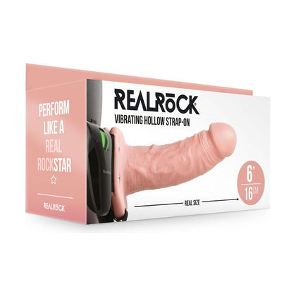 RealRock Vibrating Hollow Strap-On - 15.5 cm Flesh - Enhance Your Pleasure and Performance with the RealRock Star Experience - Adult Naughty Store