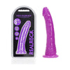 REALROCK 15.5 cm Slim Glow in the Dark Neon Purple Dildo - A Sensational Glow in the Dark Experience for All Genders and Pleasure Areas! - Adult Naughty Store