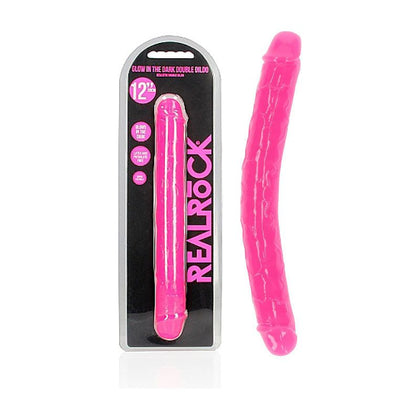 RealRock 30 cm Double Dong Glow - Pink: The Ultimate Glow-in-the-Dark Pleasure Experience for All Genders and Sensual Delights