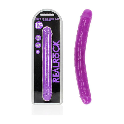 RealRock 30 cm Double Dong Glow - Purple: The Ultimate Glow-in-the-Dark Pleasure Toy for Unforgettable Intimate Moments
