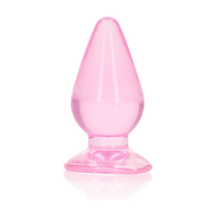 Introducing the Sensual Pleasure RealRock 9 cm Anal Plug - Pink: A Crystal Clear Delight for Exquisite Pleasure - Adult Naughty Store