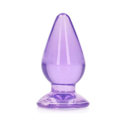 RealRock Crystal Clear 11.5cm Anal Plug - Model RRC-AP115, Unisex, Sensual Pleasure, Purple - Adult Naughty Store