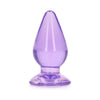 RealRock Crystal Clear 11.5cm Anal Plug - Model RRC-AP115, Unisex, Sensual Pleasure, Purple - Adult Naughty Store