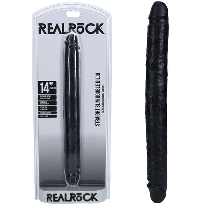 RealRock Slim Double Dildo Model 35 - Black: The Premium Unisex Pleasure Tool for Intense Satisfaction