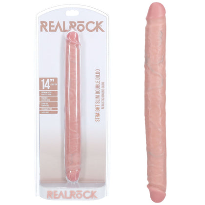 RealRock 35cm Slim Double Dildo | The Flesh Doubling Delight for Deep Penetration | Model: 35DD | Unisex | Internal Stimulation | Realistic Flesh