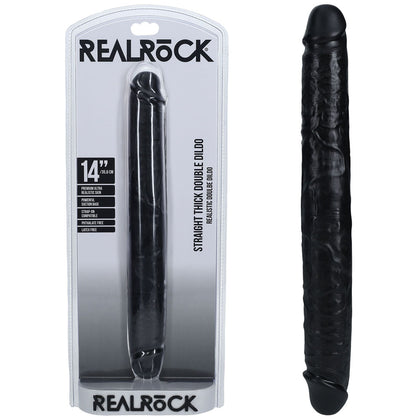 RealRock 35cm Thick Double Dildo in Black: The Ultimate Unisex Pleasure Experience