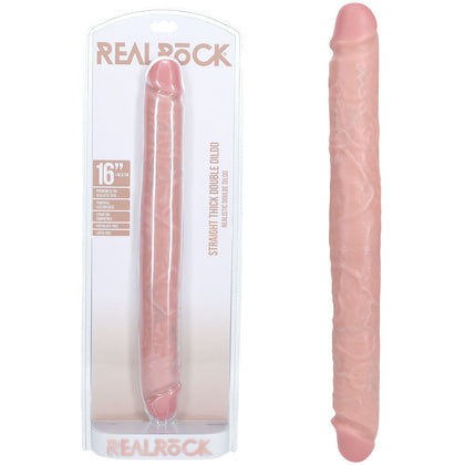 RealRock 40cm Flesh Thick Double Dildo - Model 16: Unisex Vaginal and Anal Stimulation, Natural Skin Tone