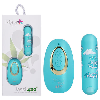 Maia Novelties Jessi 420 Remote-Controlled Supercharged Bullet Vibrator | Unisex | Clitoral Stimulation | Sky Blue