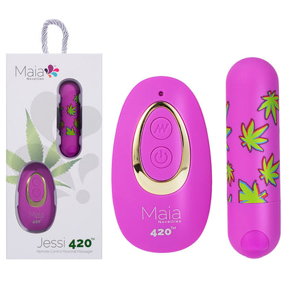 Experience Ultimate Pleasure with the Maia Novelties Jessi 420 Remote Bullet Clitoral Stimulator - Purple