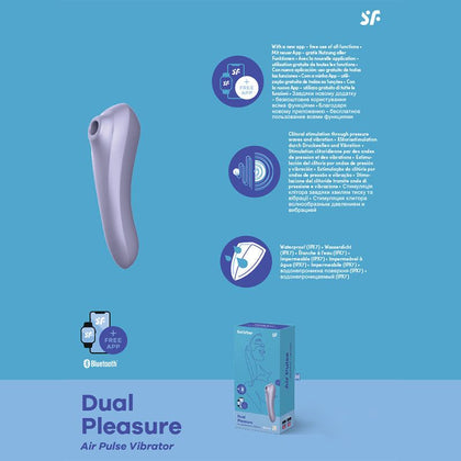 Satisfyer Dual Pleasure Clitoral Stimulator and G-Spot Vibrator - Model DP-2001 - Women's Intimate Pleasure - White and Mauve