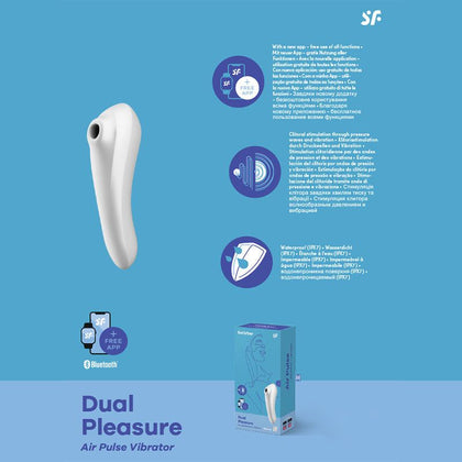 Satisfyer Dual Pleasure Clitoral Stimulator and G-Spot Vibrator - Model DP-200 - Women's Intimate Pleasure - White and Mauve