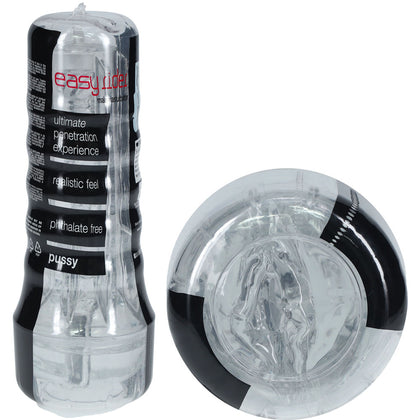 Experience ultimate pleasure with the Shots Easy Rider Clear Vagina Stroker Model E-2021 for Men - Transparent