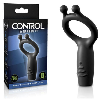 CONTROL Vibrating Silicone Super C-Ring for Men - Model SR-5001 - Enhance Erections and Intensify Orgasms - Pleasure Enhancer for Couples - Black