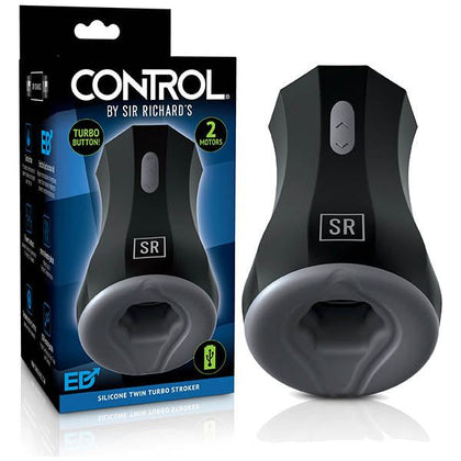 Sir Richards Silicone Twin Turbo Stroker - Model TRX-5000 - Male Vibrating Masturbator for Intense Pleasure - Dual Bullets - Warmth - 10 Vibration Modes - Waterproof - USB Rechargeable - Black