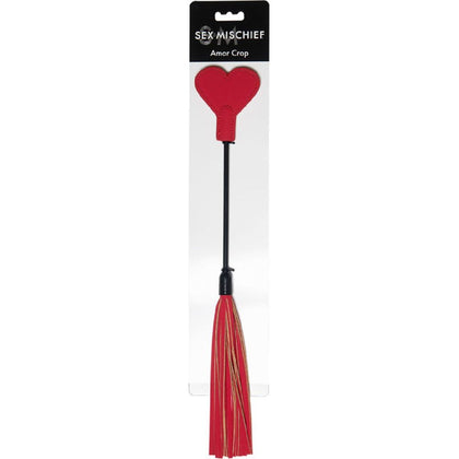 Sex & Mischief Amor Crop - Versatile BDSM Mini Flogger for Daring Date Nights - Model AM-01 - Unisex - Intense Pleasure - Red - Adult Naughty Store