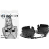 Sex & Mischief Shadow Fur Handcuffs - Elegant Vegan Leather Restraints for Sensual Bondage Play - Model SM-001 - Unisex - Wrist Cuffs for Intense Pleasure - Black - Adult Naughty Store