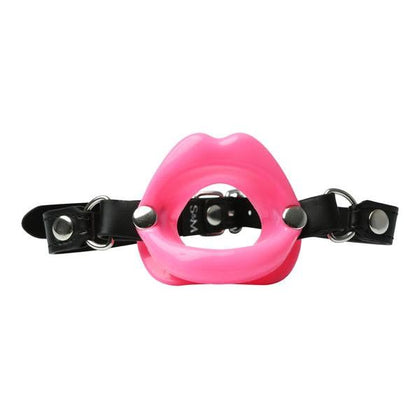 Introducing the SensualSilk Silicone Lips Open Mouth Gag - Model SL-001: A Captivating Pink Pleasure Delight