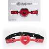 Sex & Mischief Amor Ball Gag - Breathable Heart-Shaped Red/Black Mouth Restraint for BDSM Beginners - Adult Naughty Store