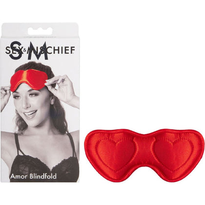 Sex & Mischief Amor Blindfold - Red Padded Blindfold for Sensual Surrender in Vibrant Red Color